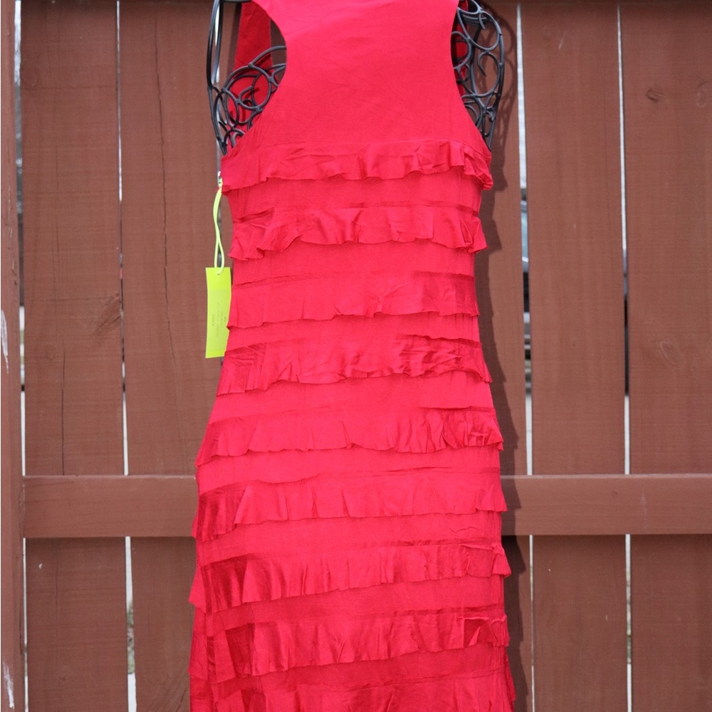 Charlotte Tarantola Red Tiered Ruffled Dress (w/ Tag) - Picture 4 of 8